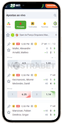 20bet esportes ao vivo para iOS