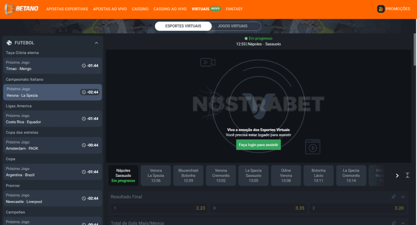 Betano esportes virtuais futebol