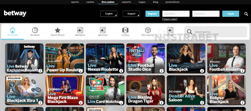 betway live casino canada