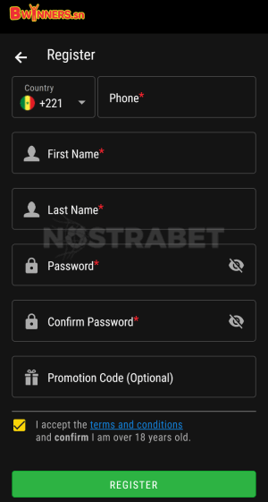 Bwinners Senegal mobile registration
