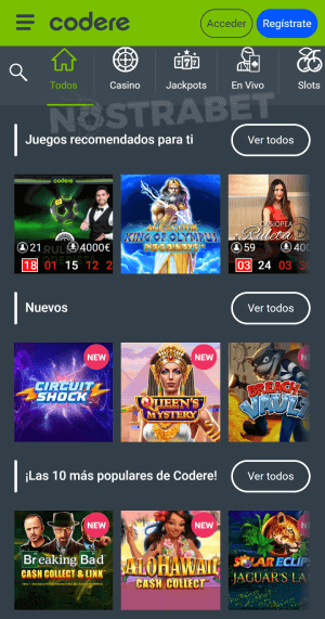 Codere juegos de casino movil