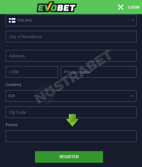 Evobet casino bonus code