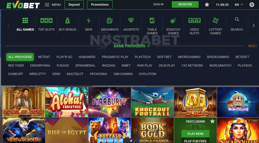 Evobet casino games