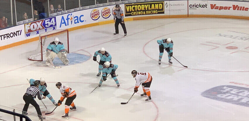 faceoff ice hockey game