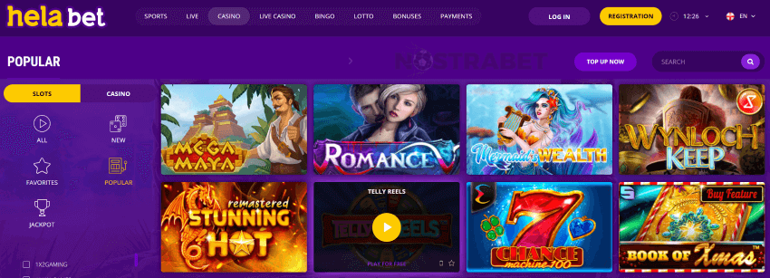 helabet casino popular slots