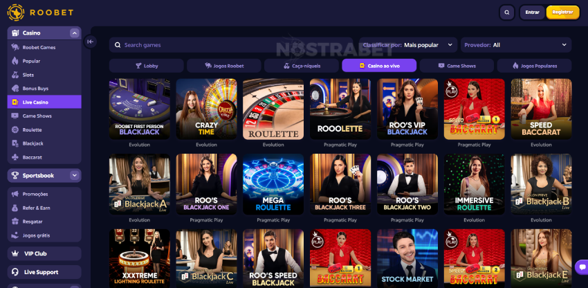 roobet casino ao vivo