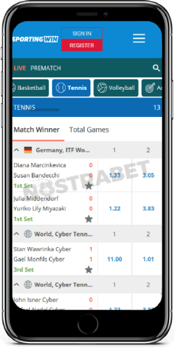 Sportingwin Tennis on iOS